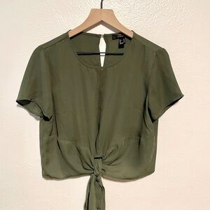 Forever 21 tie front blouse
